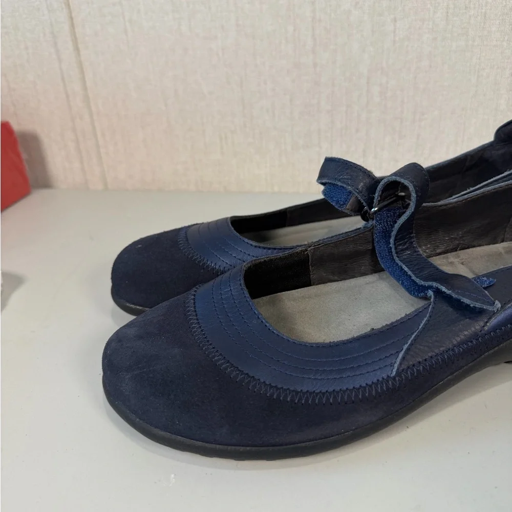 NAOT Kirei 41/ 10 Navy Blue Suede + Leather‎ Mary Janes Flats Comfort Shoes